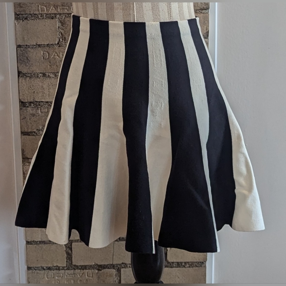 AKIRA CHICAGO Black and White Striped Skirt